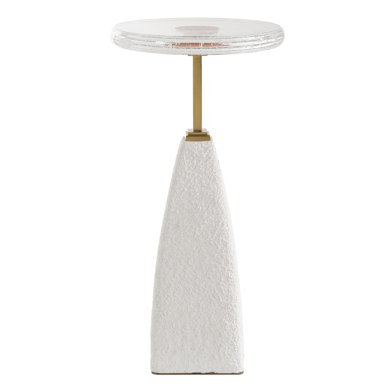 Sandstone Drink Table with Glass Top - 24"