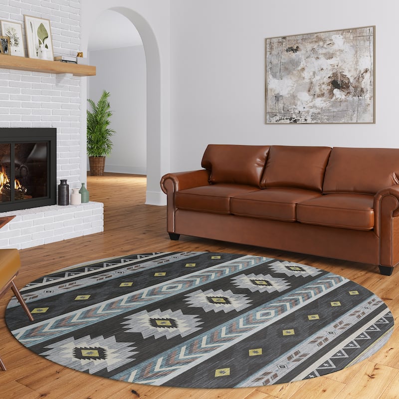 Indoor/ Outdoor Sonora Global Medallions Washable Rug