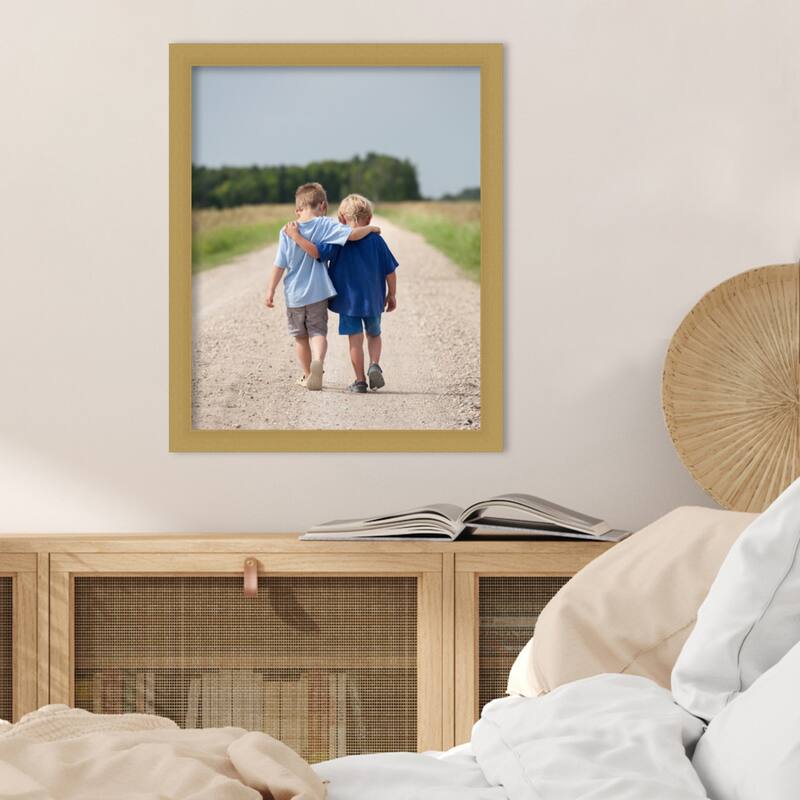 Grace Brushed Gold Narrow Framed Picture Frame, Photo Frame