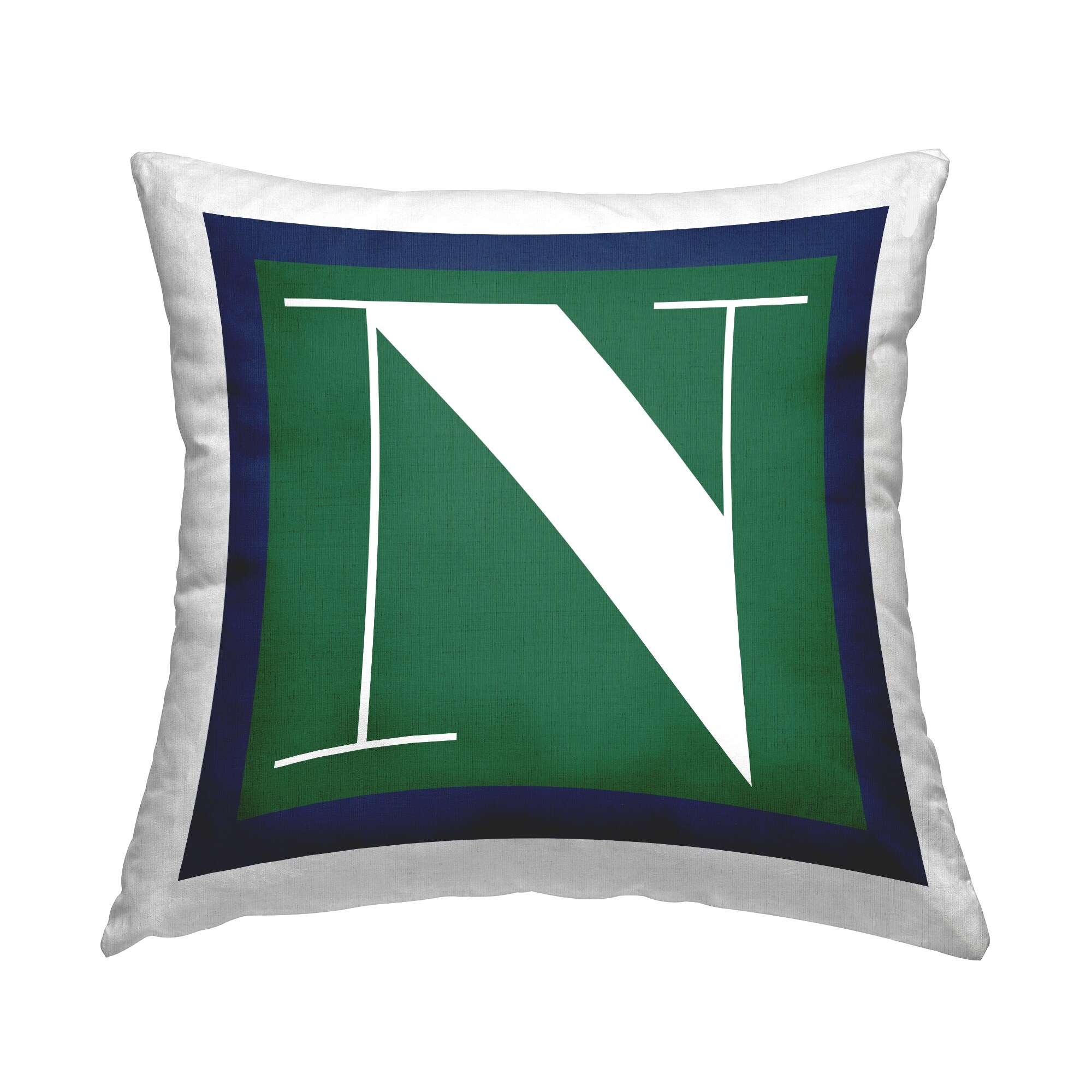 Stupell Bold Green Letter Throw Pillow Design by Lil' Rue