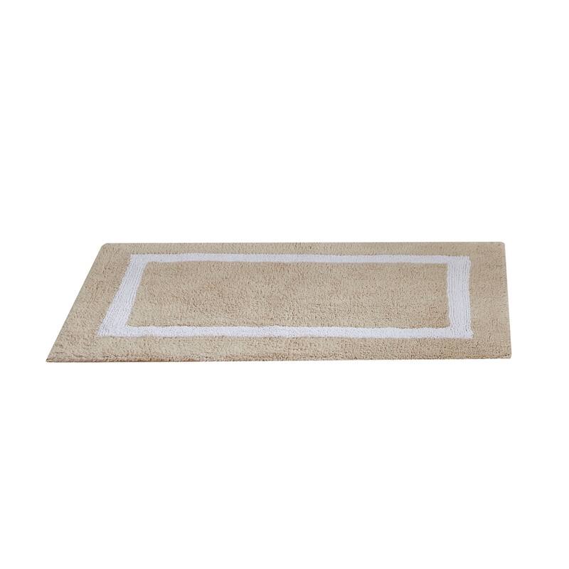 Better Trends Hotel Collection in Race Track 100% Cotton Super Absorbent Reversible Double Sided Machine Washable Bath Mat Rug