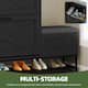 Moasis Farmhouse Shoe Storage Cabinet with 2 Flip Drawers for 16 Pairs Entryway Shoe Storage with Shoe Bench