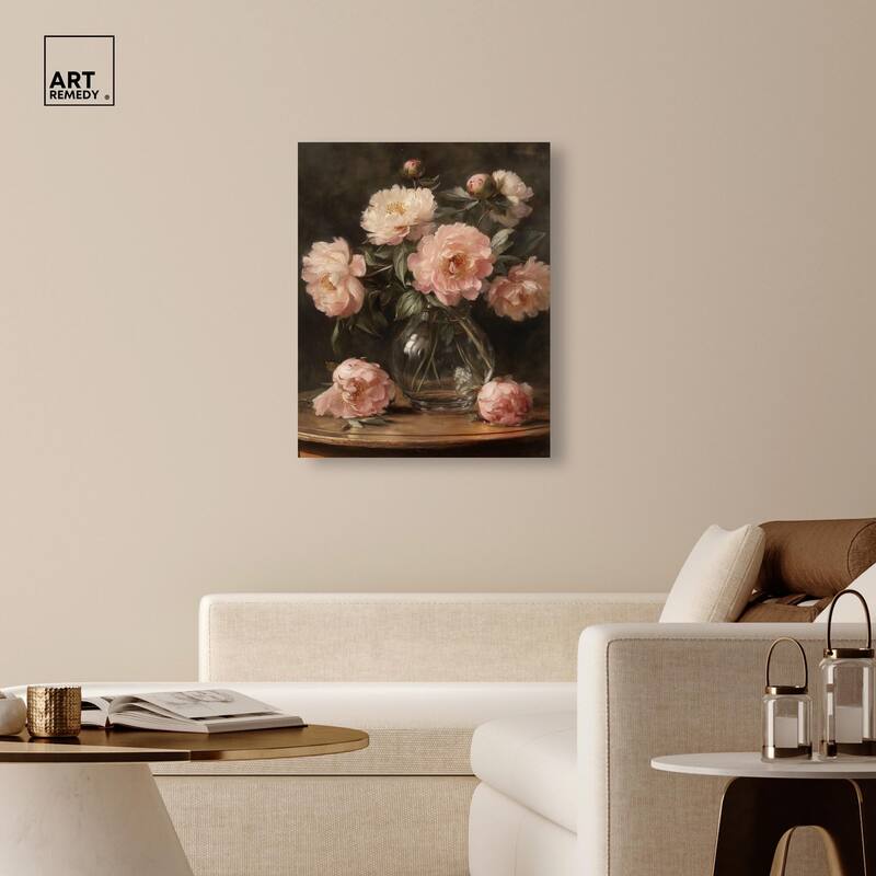 Vintage Velvet Vase Canvas by Art Remedy, Gallery Wrapped
