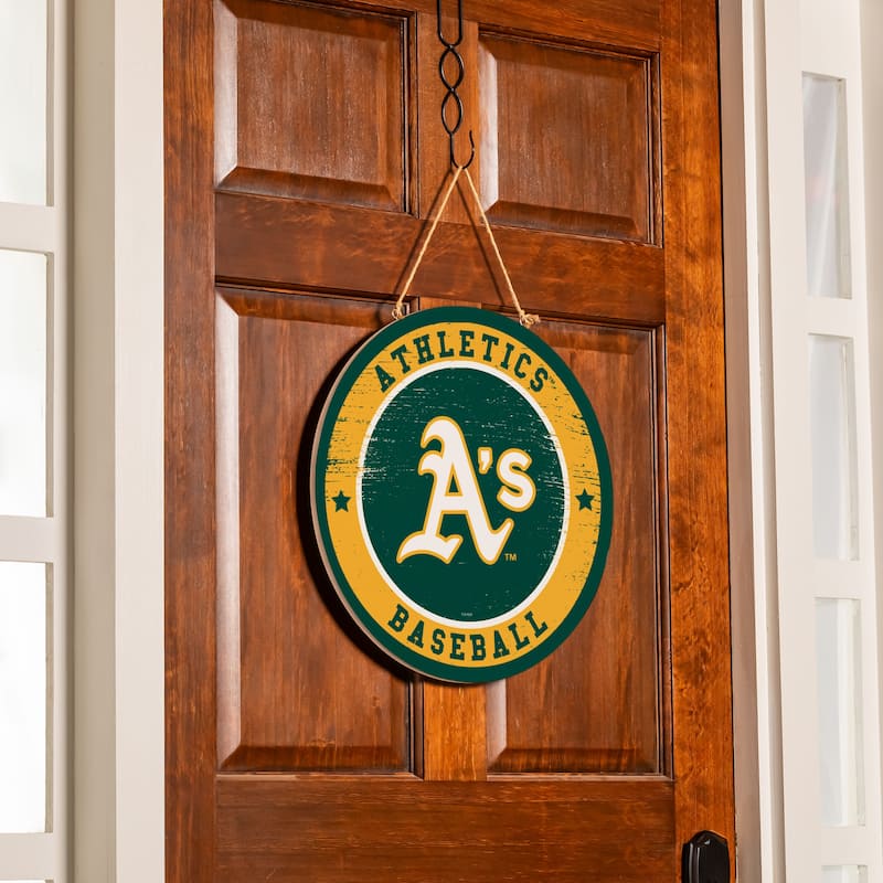 Athletics Wooden Door Decor Wall Sign - Multi-Color