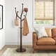 preview thumbnail 16 of 35, Rubberwood Freestanding Coat Rack, Entryway Coat Tree with Hooks - 74"H x 16.5"Dia