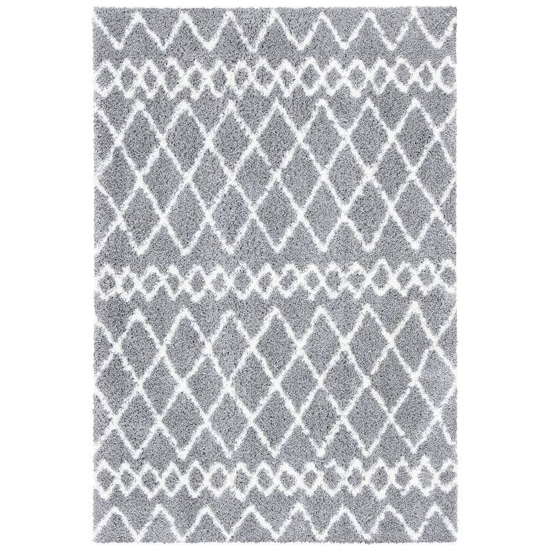 SAFAVIEH Berber Shag Ilmie Light Grey/Cream Rug