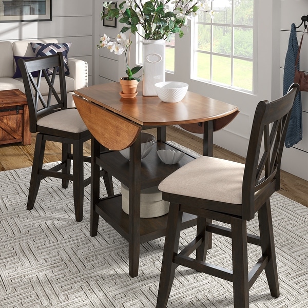 Eleanor Antique Black Drop Leaf Counter Height Table Dining Set by iNSPIRE Q Classic On Sale Bed Bath Beyond 30925614