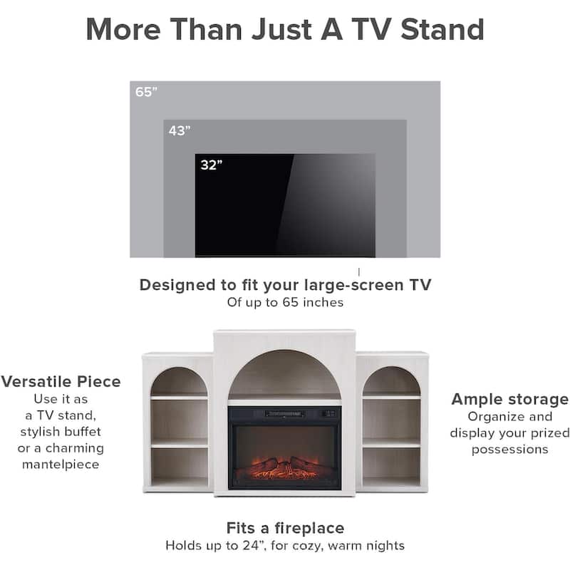 Mopio Blake Electric Fireplace Mantel TV Stand