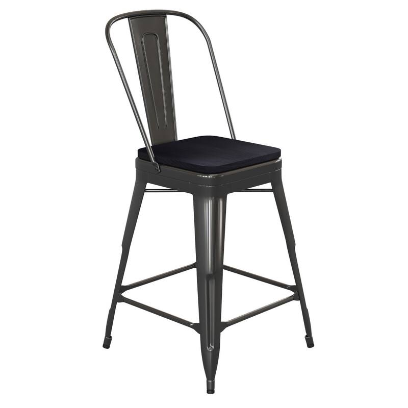 All-Weather Commercial Counter Stool with Removable Back & Poly Resin Seat