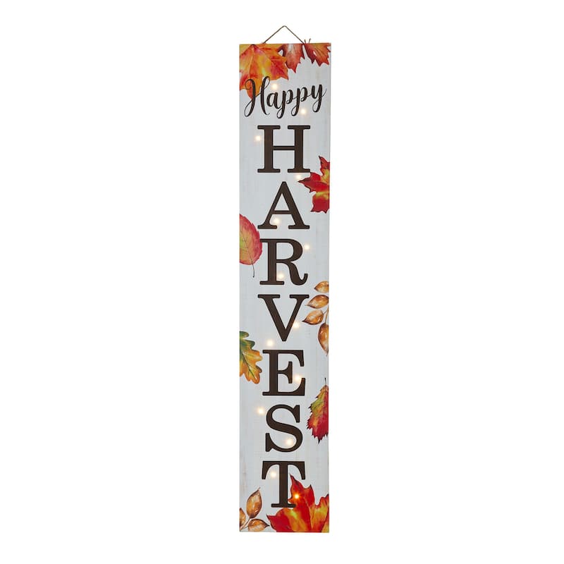 Glitzhome 42"H Fall Lighted Wooden Porch Sign - Harvest