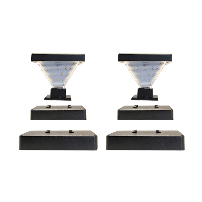 Luxor Outdoor Solar LED Deck Post Cap Light with Hi/Lo Options (2-PK)