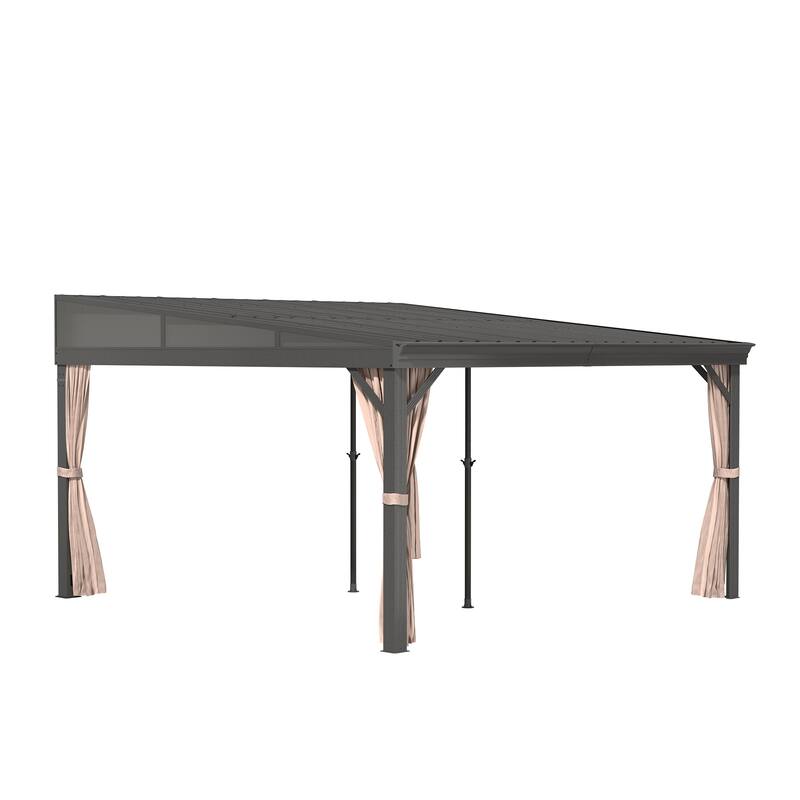 Wall-Mounted Hardtop Gazebo with Aluminum Frame