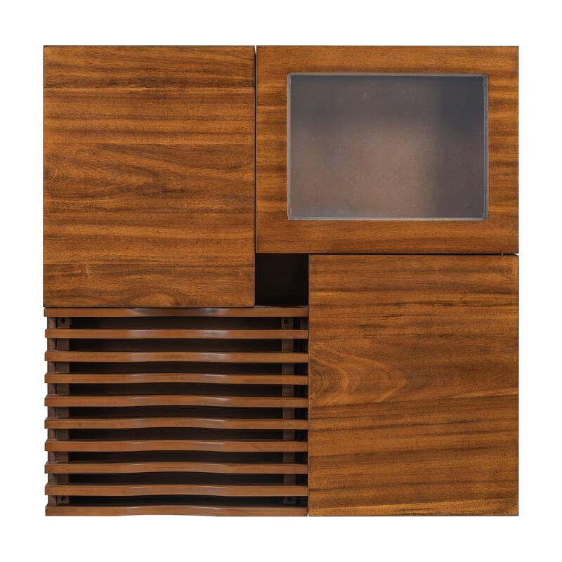 Mid Century Coffee Table with 3 Drawers, 33" Square Wooden Center Table Tea Table with Solid Wood Legs for Living Room