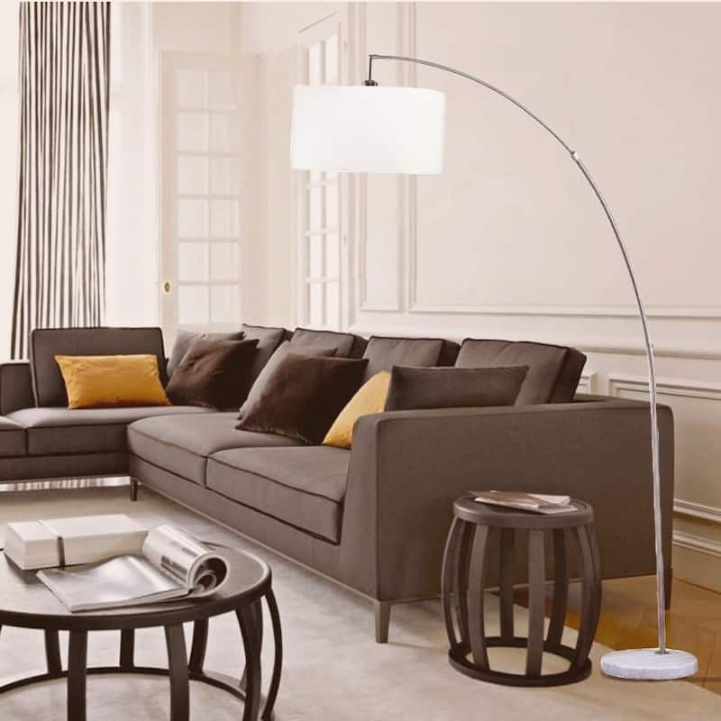 Silver Arch Floor Lamp with Shade