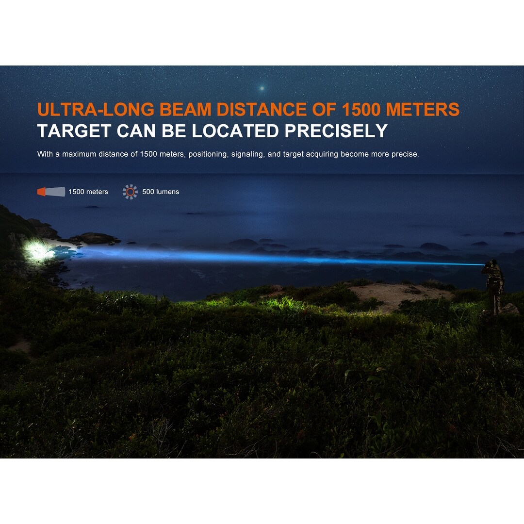 Fenix TK30R LEP Flashlight - 1640 Yard Throw, 500 Lumens, USB-C Rechargeable Tactical Light With Holster - View #9