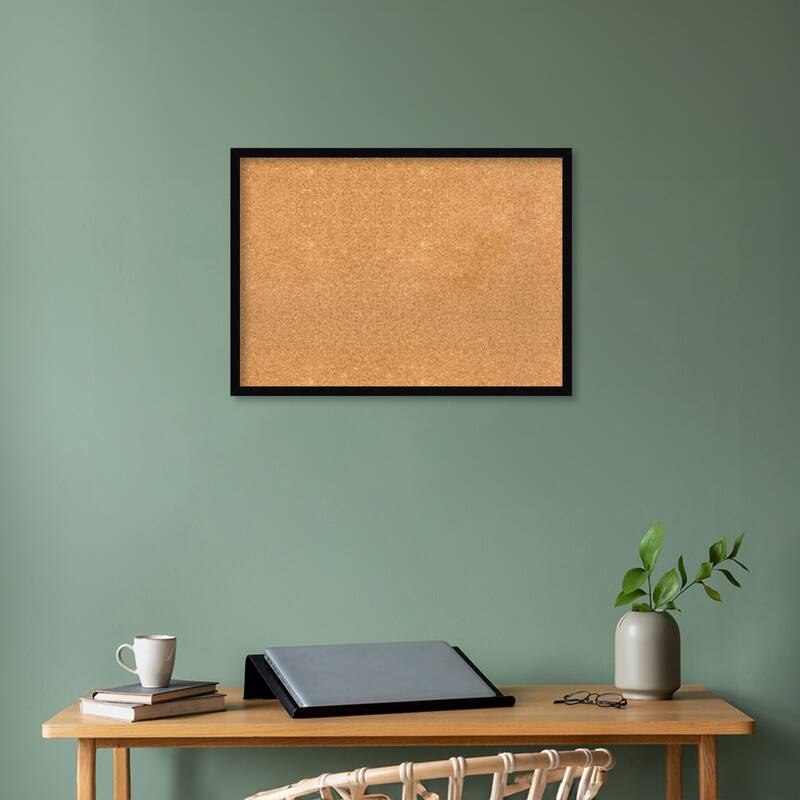 Svelte Wood Framed Natural Corkboard Bulletin Board