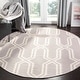 preview thumbnail 14 of 53, SAFAVIEH Handmade Flatweave Dhurries Vikki Modern Moroccan Wool Rug 6' x 6' Round - Grey/Ivory