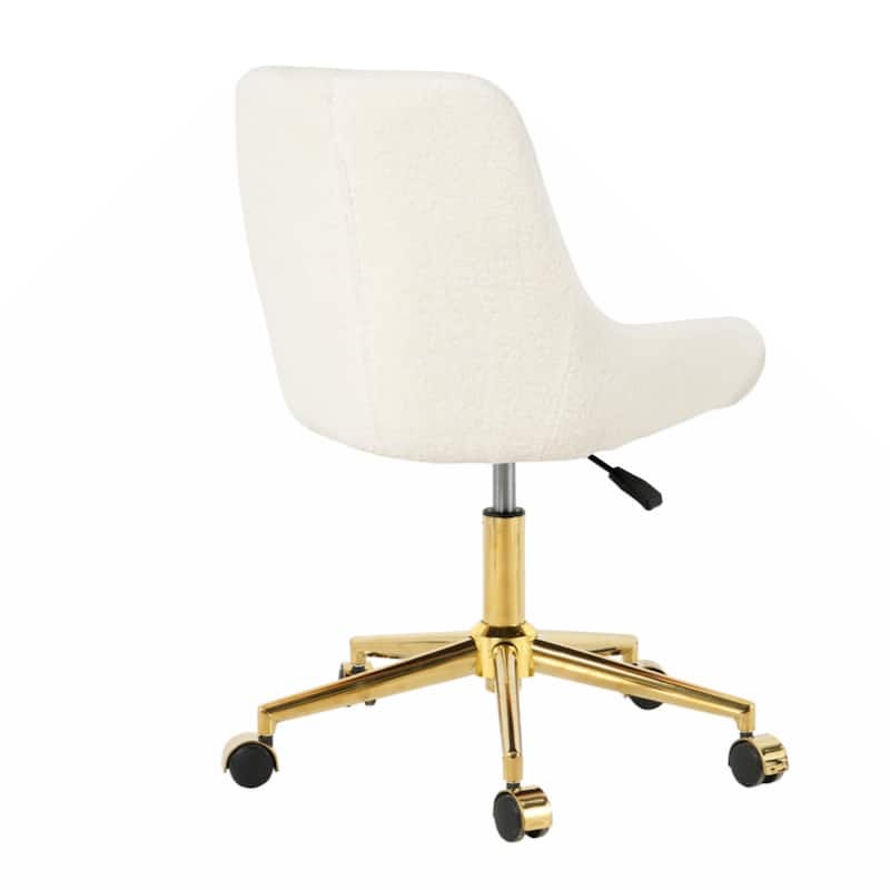 Modern teddy fleece fabric with gold legs living room furniture dining chair(set of 1)