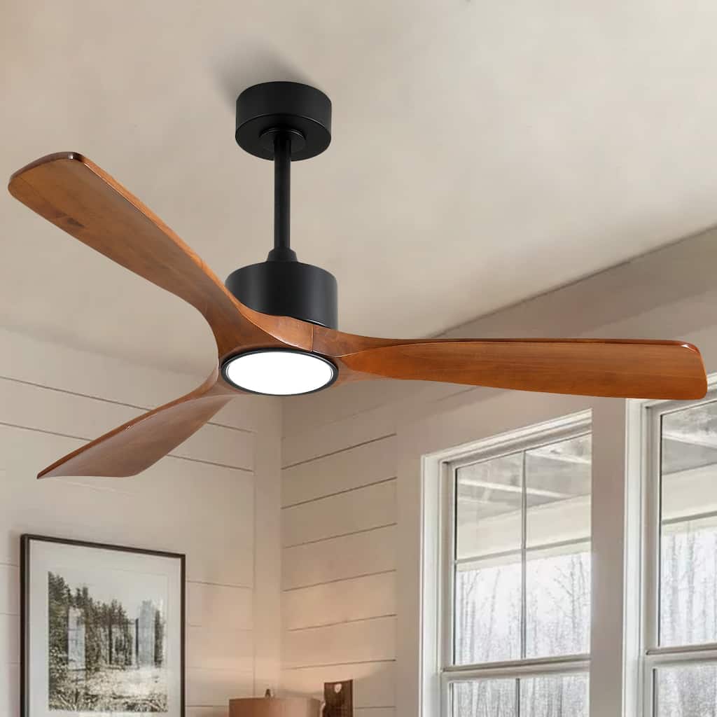 52/60/66 Inch Downrod Ceiling Fan with Light,Plywood Blades,Reversible DC Motor