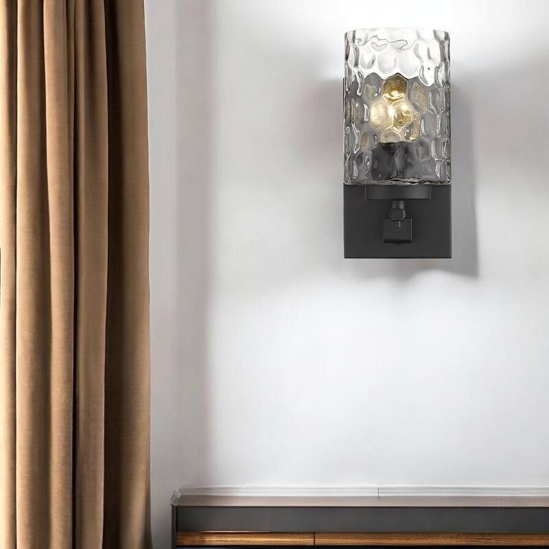 Transitional Hardwired Wall Sconce Light Fixture with Clear Glass Shade and Dimmable Damp Rated - 9.5" H x 4.75" W x 5.75" D