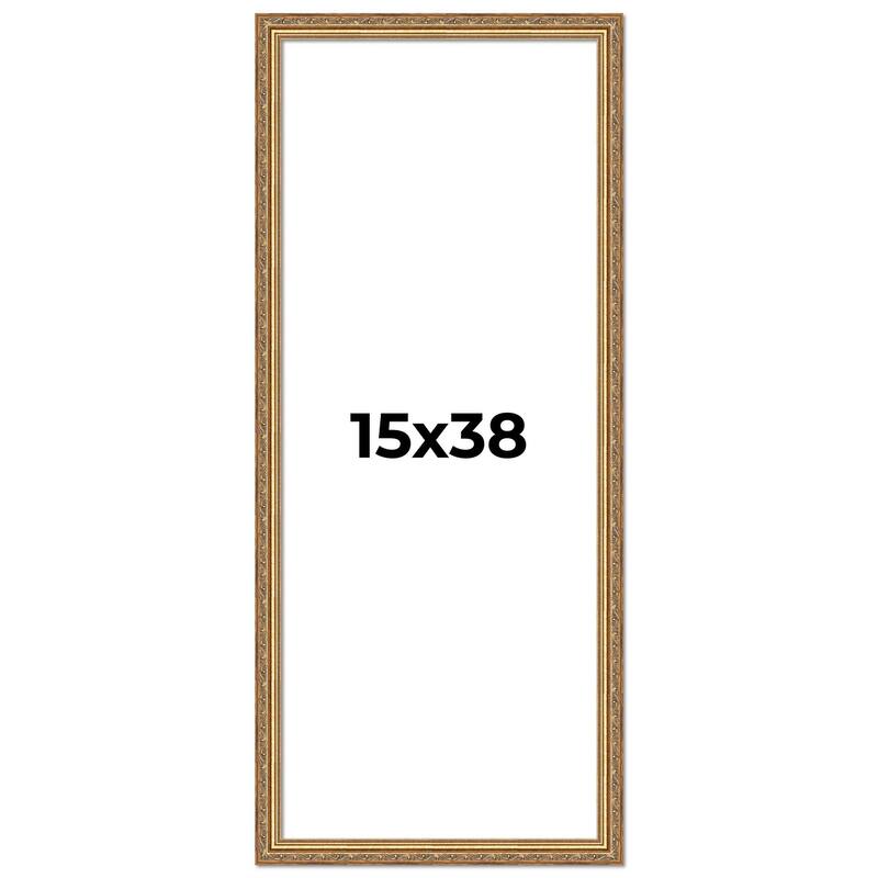15x38 Frame Red Solid Wood Picture Frame Width 1.75 Inches | Interior Frame Depth 1 13/16 Inches