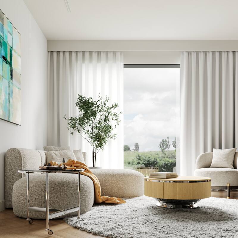 Nesting Coffee Table Set with End Table Round Coffee Table with 2 Storage Drawers