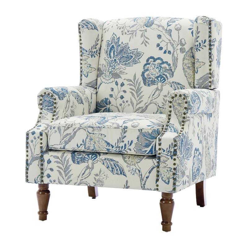 Patterned Upholstered Accent Chair for Living Room