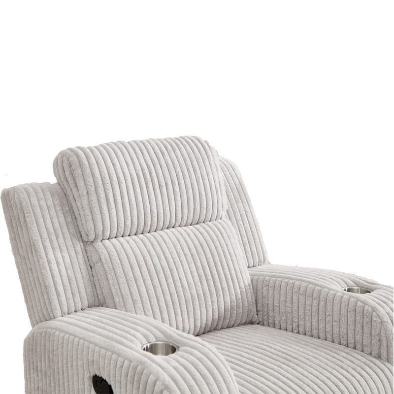 Oversized Power Recliner Chair with USB Ports, Home Theater Single Sofa with Cup Holders