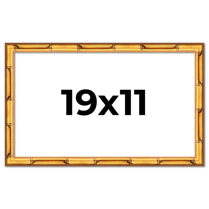 19x11 Frame Gold Bamboo Picture Frame Modern Photo Frame Includes UV Acrylic Shatter Guard Front Acid Free Foam Backing Board