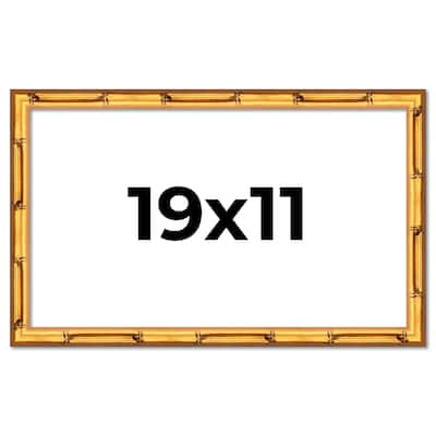 19x11 Frame Gold Bamboo Picture Frame Modern Photo Frame Includes UV Acrylic Shatter Guard Front Acid Free Foam Backing Board