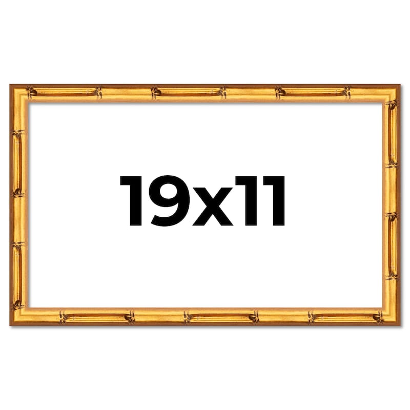 19x11 Frame Gold Bamboo Solid Wood Picture Frame | 1 Inch Moulding