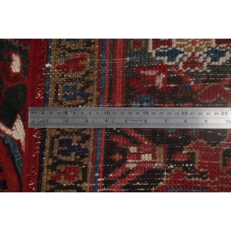 Hand Knotted Oriental 100% Wool Carpet Traditional Medallion Red Heriz Area Rug - 11' 4'' X 8' 3''