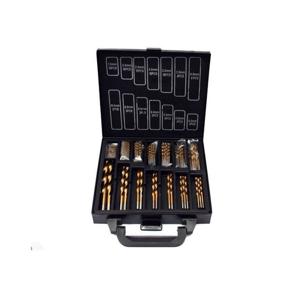 99Ps Titanium Coated HSS Steel Drill Bit Set with carrying case