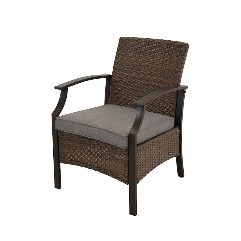 3 Pieces Outdoor Furniture Set, Wicker Table and Chairs