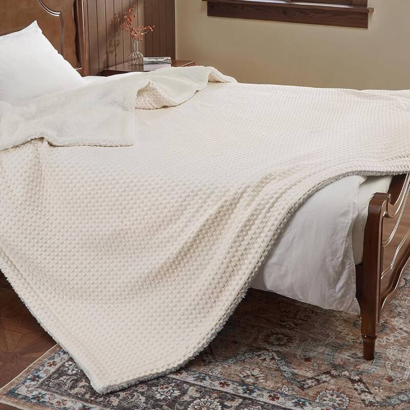 Heated Electric Blanket with LCD Dual Controller, Beige - 84"x90"