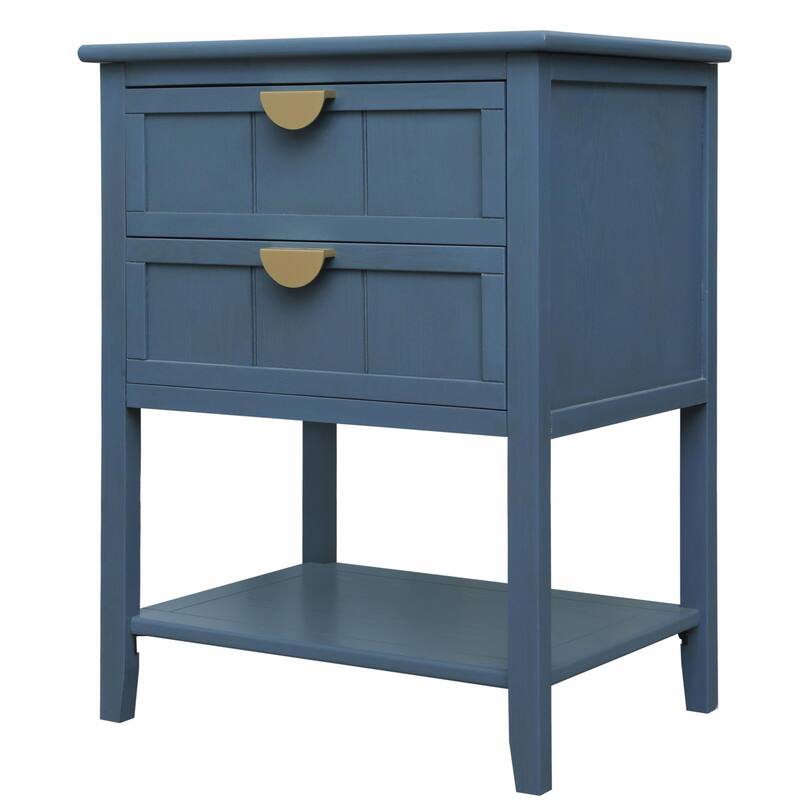 2-Drawer American Style Bedroom Side Table