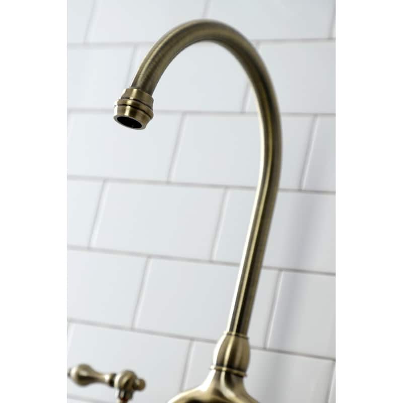 English Country Bridge Kitchen Faucet with Brass Sprayer