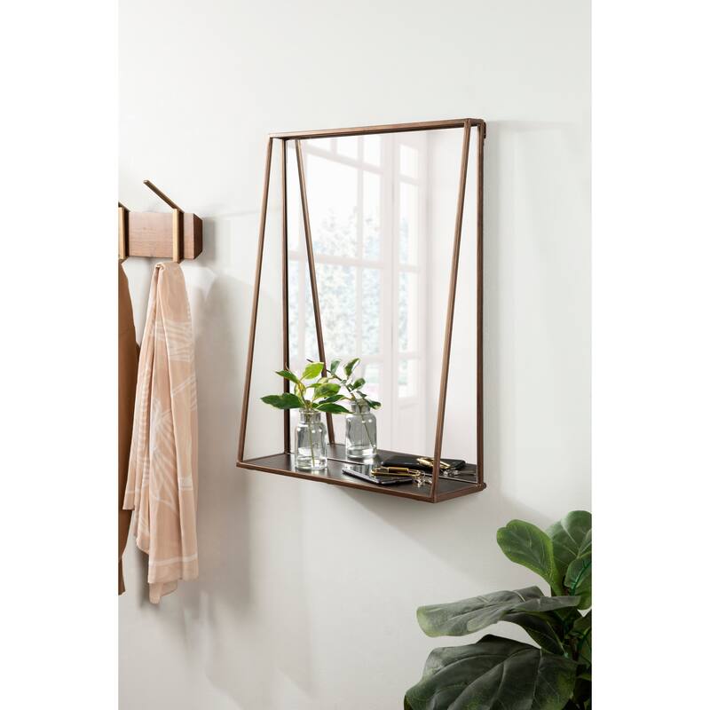 Kate and Laurel Lintz Metal Framed Mirror with Shelf