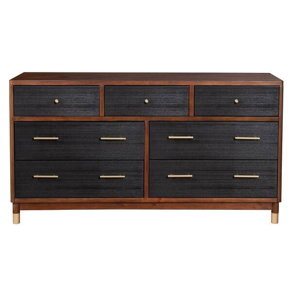 Alpine Furniture Belham 7 Drawer Wood Dresser In Dark Walnut Brown Overstock 31747195