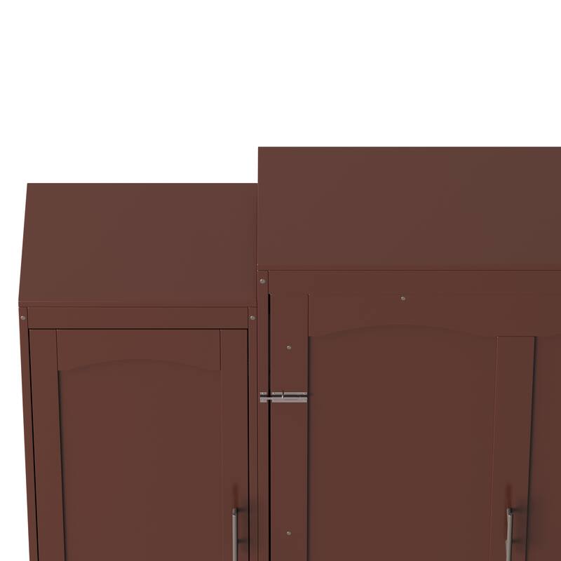 Murphy Bed with Wardrobe and Storage Shelf, Multifunctional Foldable Platform Bedframe