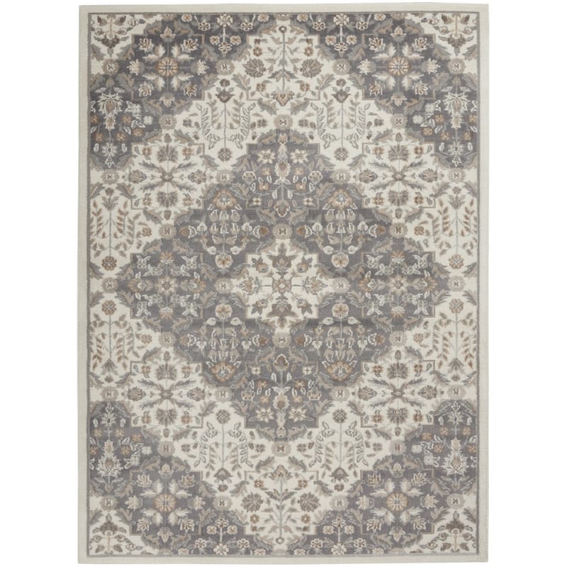 Floral Traditional Non Skid Stain Resistant Low Pile Area Rug - 72' X '48' X '0.25