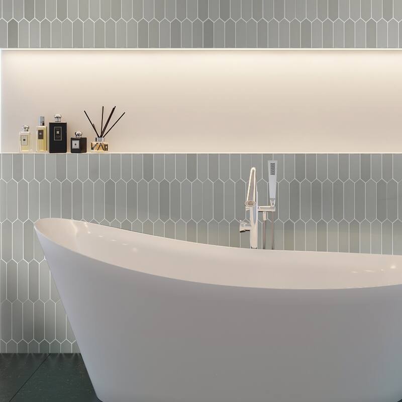 Apollo tile 2" x 10" Piquet Matte Gray Ceramic Tile (5.38 sq ft/case) - 44 Pack