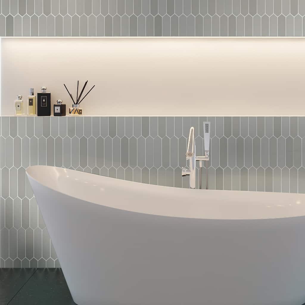 Apollo tile 2" x 10" Piquet Matte Gray Ceramic Tile (5.38 sq ft/case) - 44 Pack