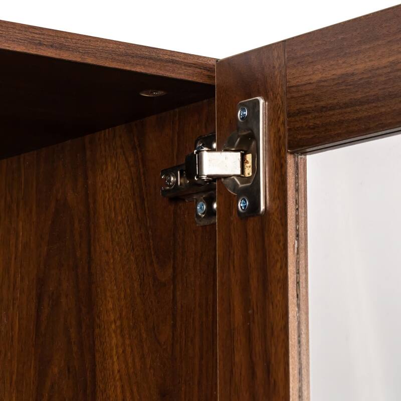 5-Tier Display Cabinet Bookcase Storage with Glass Door and LED Lights