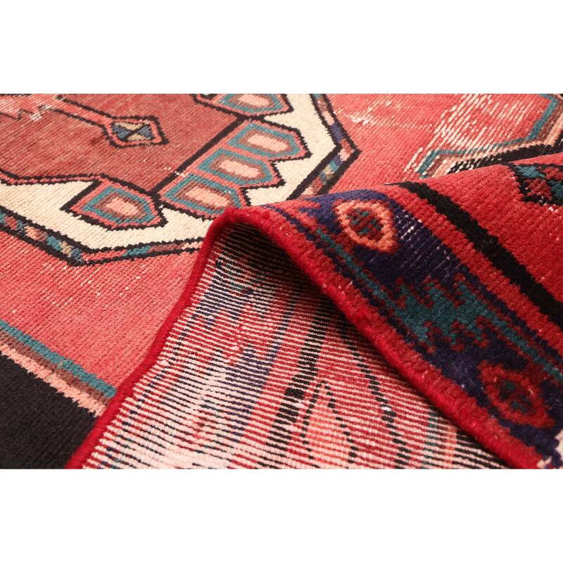 ECARPETGALLERY Hand-knotted Antalya Vintage Dark Navy, Red Wool Rug - 4'0 x 10'0