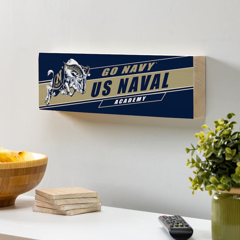 US Naval Academy Wooden Tabletop Mantel Shelf Sign - 5" x 18"