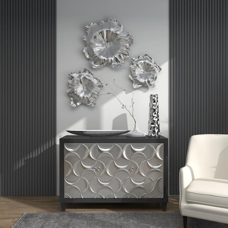Aluminum Metal Living Room Decor Tray - Silver - Roche River Decor