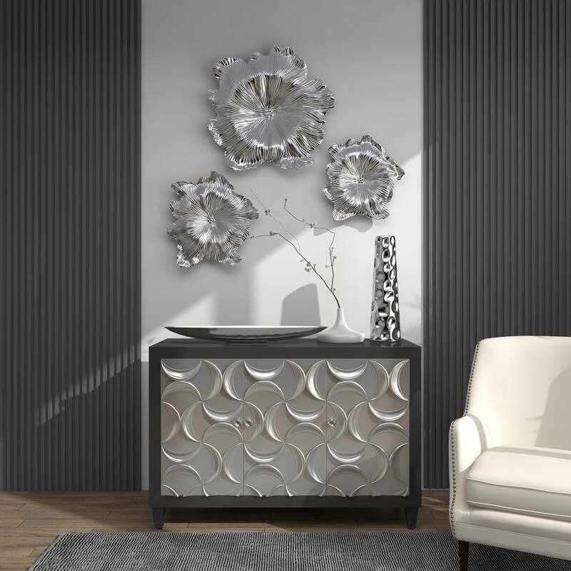 Silver Aluminum Metal Living Room Decor Tray