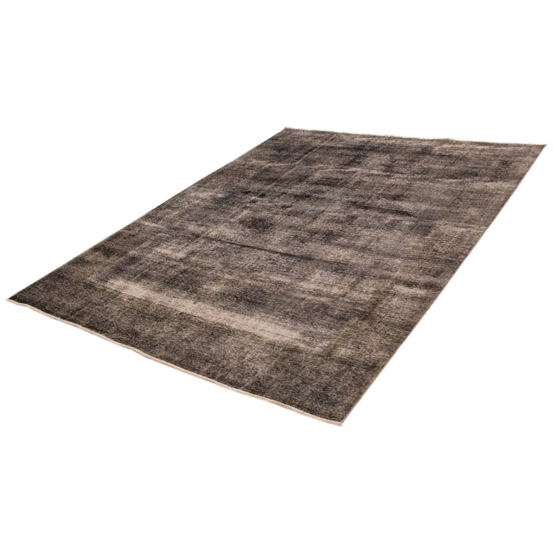 ECARPETGALLERY Hand-knotted Color Transition Black, Dark Grey Wool Rug - 9'4 x 12'1