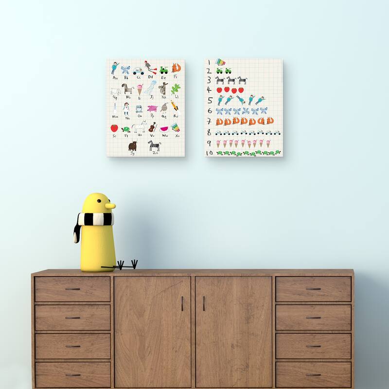 Astronaut Alphabet & Nifty Numbers Count Canvas Art Prints